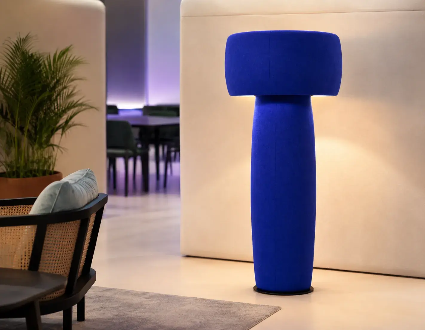 PET Felt acoustic floor lamp for office lounge and hospitality interiors